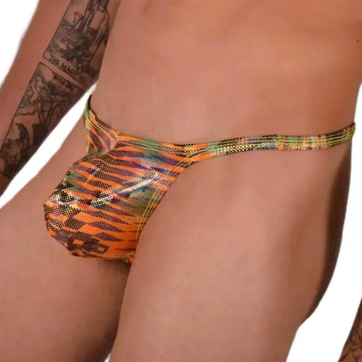SMALL SMU Sensual Thong Orange Stripes 33497 MX131