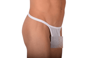 Small SMU Tanning Walking Around Mesh Thong White SX 1006205