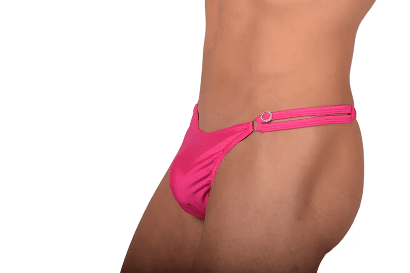 Small SMU Tanning Wear Thong Pink Rhinestones MX10 1006063