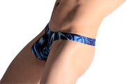 SMU Catch Me Swim Tanning Thong Blue print P01204-H35