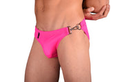SMU Detachable Swim-Brief  Snug Pouch Swimwear Pink MX7