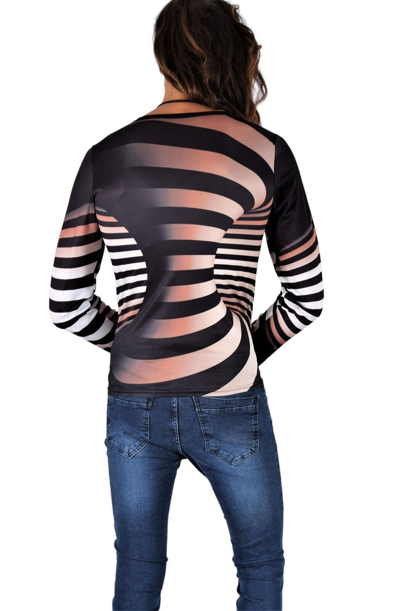 SMU Limited Long Sleeves Shirt 3D Effect Black-Copper 32441 B