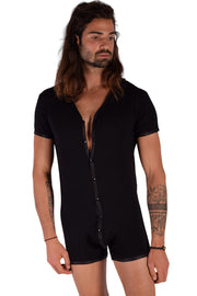 SMU Men Bodysuit Black  S/M Polyamide Cotton 119420 MX3