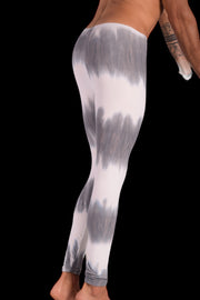 SMU Mens Legging Tight Fit Grey Artistic Printed S/M 12564 MX82