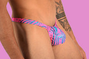 SMU Mens Thong Flash Pink Blue 33440 MX113