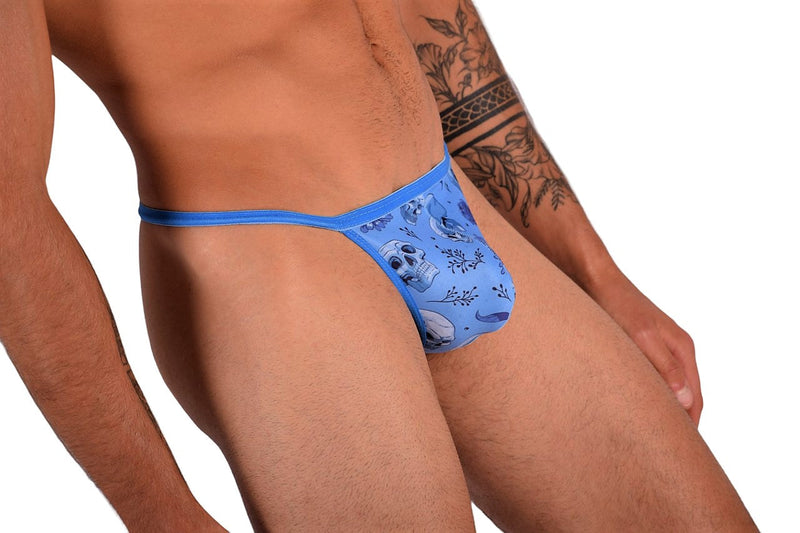 SMU Skull Tiny Tanning G-String Blue H3