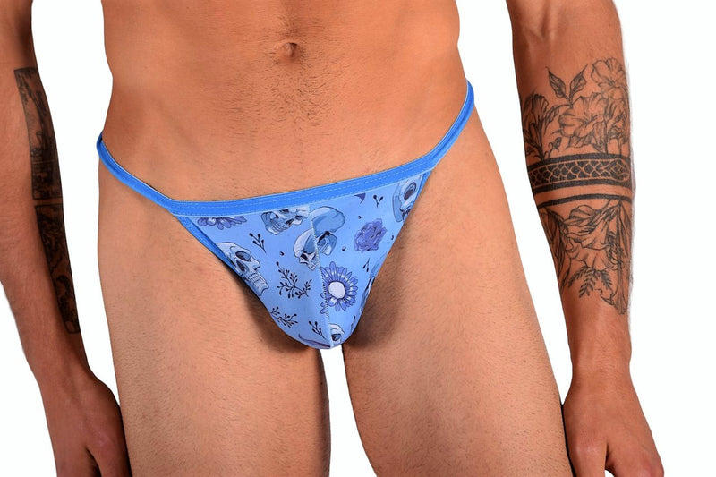 SMU Skull Tiny Tanning G-String Blue H3