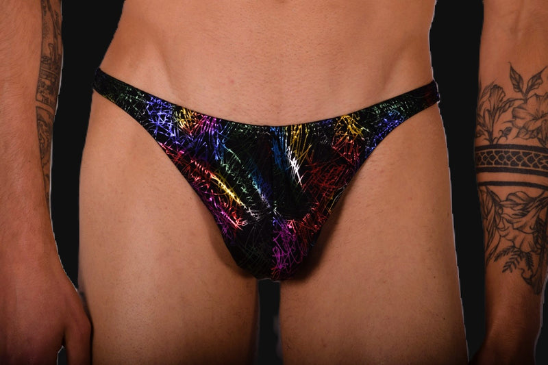 S/M SMU Mens Dancing Thong Underwear Flash Print 33443 MX11