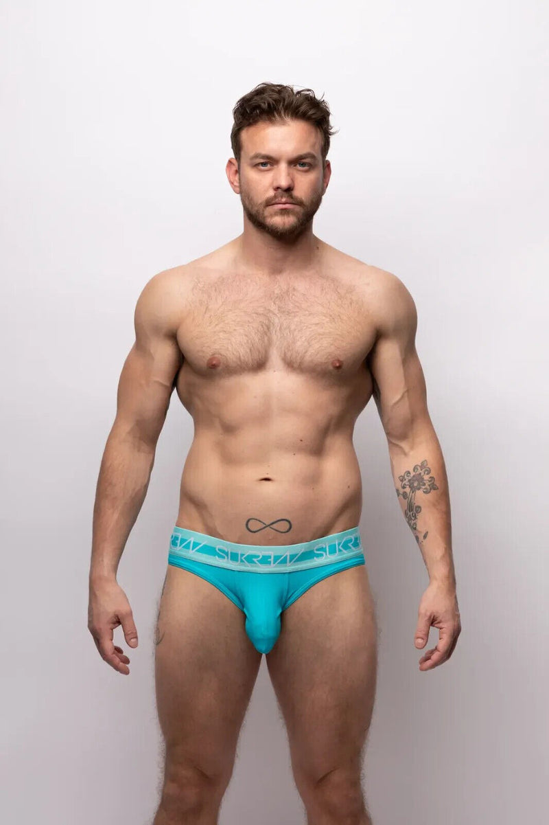 SUKREW Briefs Classic Stetchy Unlined Contoured Pouch Scuba Blue