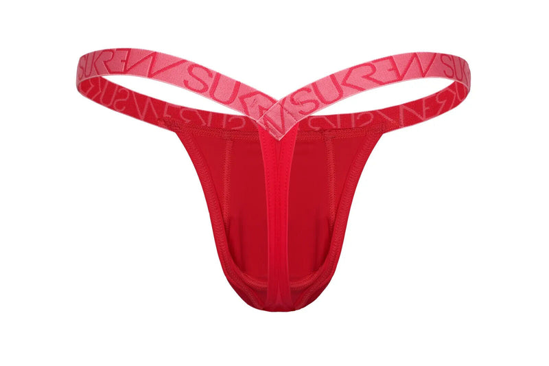 SUKREW Bubble Thong Extra Stretch Rounded Cupping Pouch in Deep Coral 21