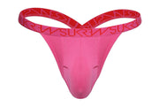 SUKREW Bubble Thongs Low - Rise and Rounded Cupping Pouch in Carnival Pink 391