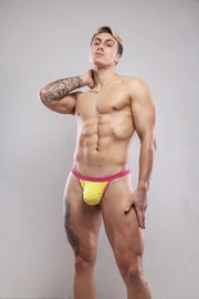 SUKREW Bubble Thongs Low - Rise and Rounded Cupping Pouch in Pineapple Yellow 395