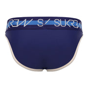 SUKREW Classic Brief With High-Cut Front Unlined Briefs Navy & Cream 19