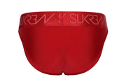 SUKREW Classic Briefs Stretchy Unlined Large Contoured Pouch in Liberty Red 394