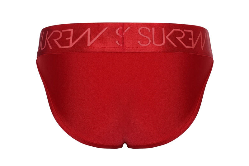 SUKREW Classic Briefs Stretchy Unlined Large Contoured Pouch in Liberty Red 394