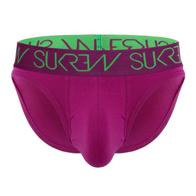 SUKREW Classic Briefs Unlined Jacquard Waistband Stretchy Brief in Deep Purple 4