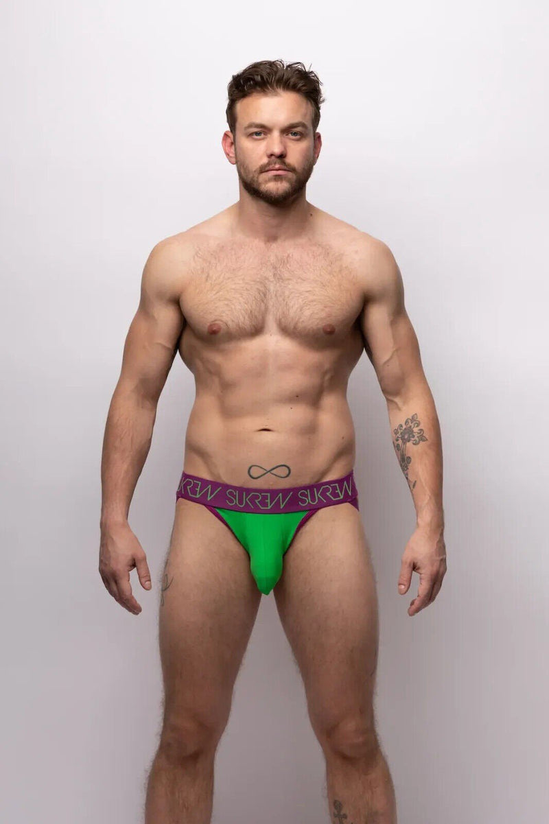 SUKREW Jockstrap Low - rise Font Soft Cotton Stretch Jock in Verdant Green 253