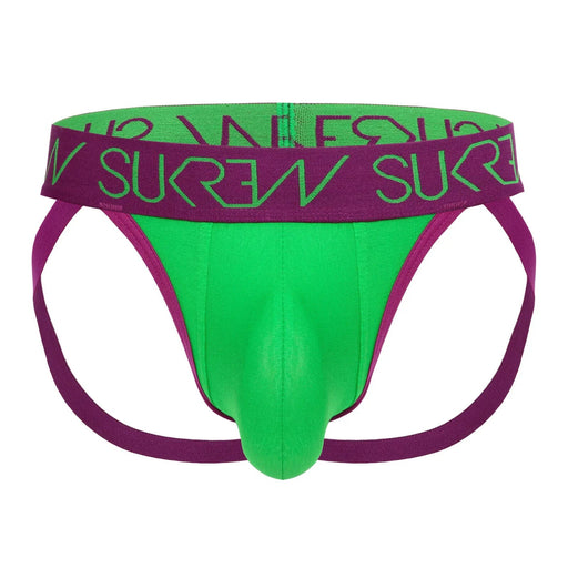 SUKREW Jockstrap Low - rise Font Soft Cotton Stretch Jock in Verdant Green 251