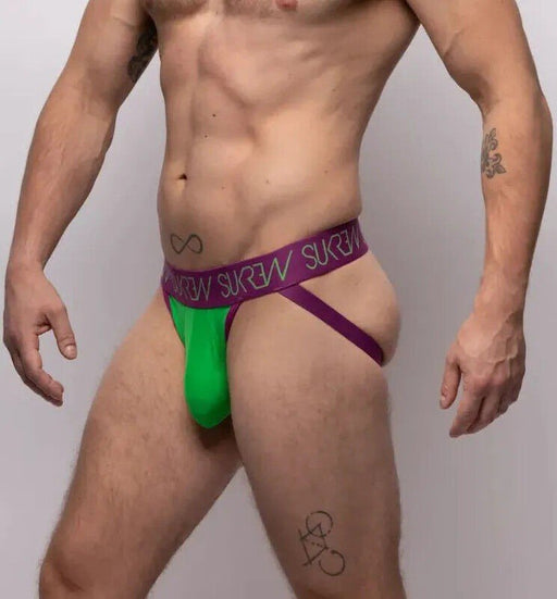 SUKREW Jockstrap Low - rise Font Soft Cotton Stretch Jock in Verdant Green 252