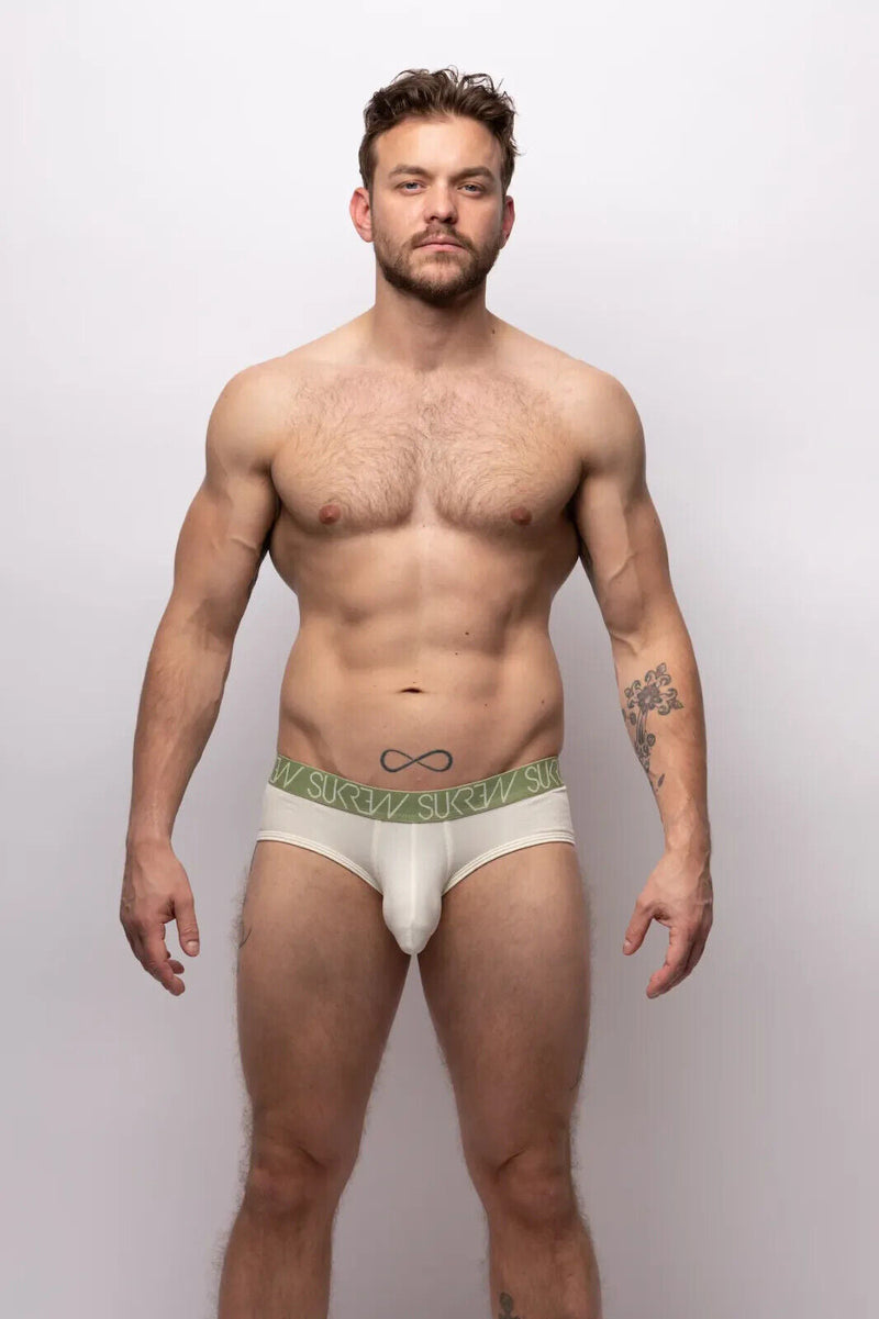 SUKREW Low-Rise Brief APEX Unlined Stretchy Cotton Briefs White Ecru 20