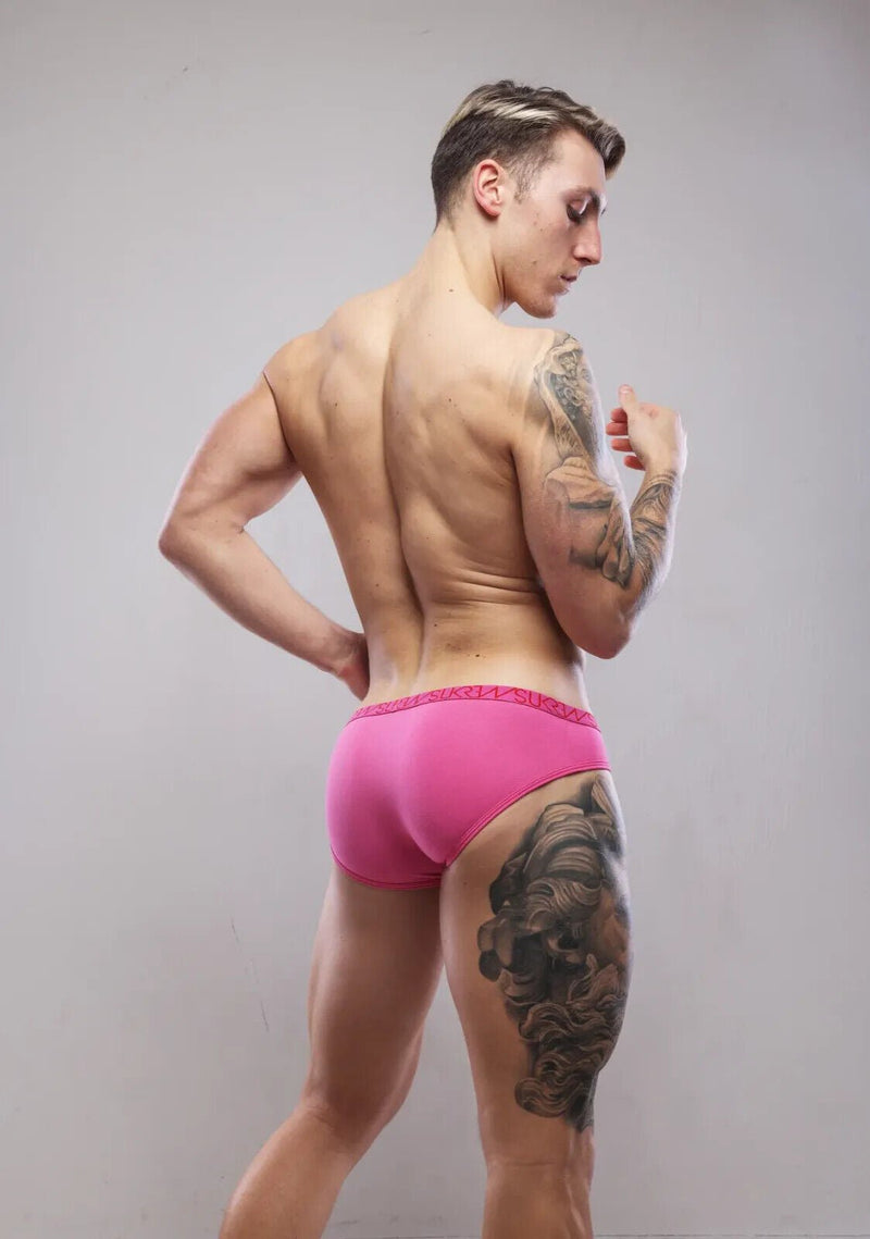 SUKREW Low - Rise Briefs Rounded Cupping Pouch Unlined Brief Carnival Pink 393