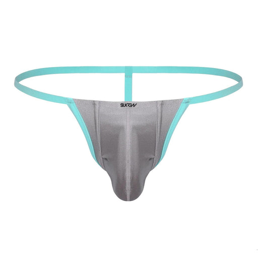 SUKREW Low Rise G - String Stretchy Rounded Cupping Pouch in Silver Sparkle 111