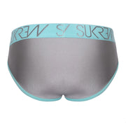 SUKREW Stretch Apex Brief Unlined Rounded Cupping Pouch in Silver Sparkle 112