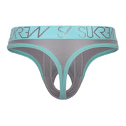 SUKREW U - Style Classic Thong Oval Front Skimpy Back C - Thongs Silver Sparkle 112