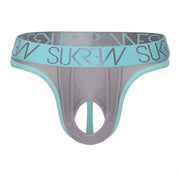 SUKREW U - Style Classic Thong Oval Front Skimpy Back C - Thongs Silver Sparkle 111