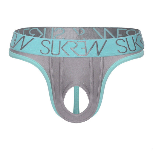 SUKREW U - Style Classic Thong Oval Front Skimpy Back C - Thongs Silver Sparkle 111