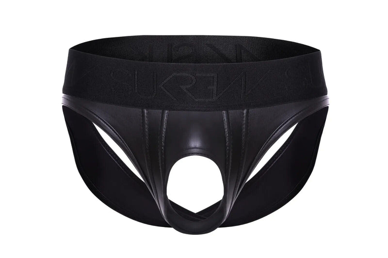 SUKREW U - Style V - Brief Nightlife Open Front and Back Rubber - Look Black 361