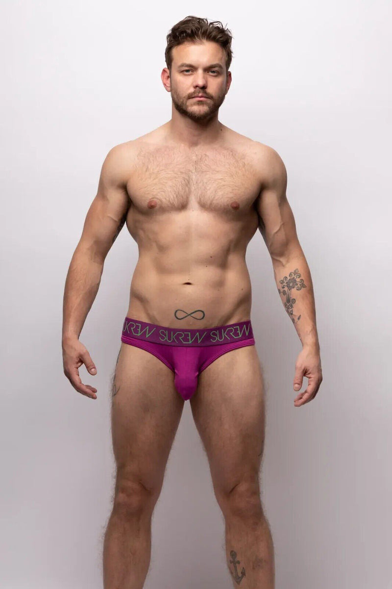 SUKREW V - Briefs Unlined Open Back Lifting Straps V - Shaped Deep Purple 34