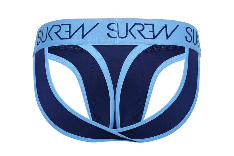 SUKREW V - Thong Hybrid Jockstrap Large Contour Pouch Two Back Lift Straps Marine2