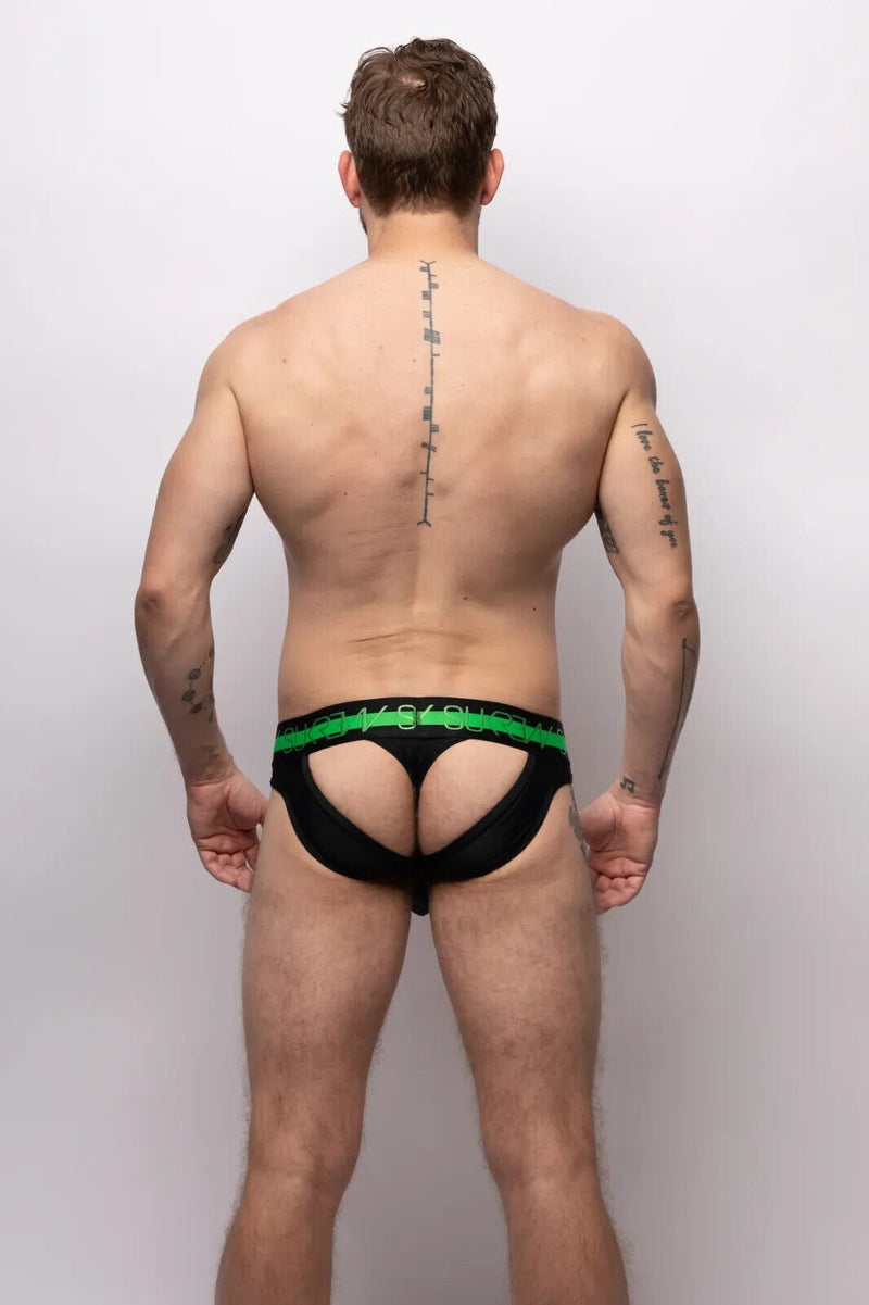 SUKREW V-Thong Shaped Hybrid 2-Back Lifting Straps Large Pouch Black 24