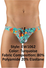 Swimwear ErgoWear Feel Bikini Swim-Briefs Voyager Green Floral 1062