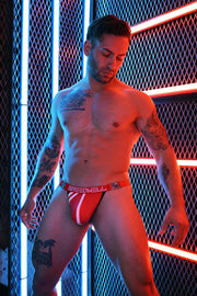 Thongs BREEDWELL Locker - Room Thong PVC Patch Centered Jaquard Logo Red 187