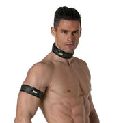 TOF PARIS 3D Collar Mesh Three Snap Buttons Adjustable O/S Black Grey 894