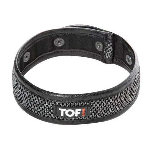 TOF PARIS 3D Collar Mesh Three Snap Buttons Adjustable O/S Silver 891