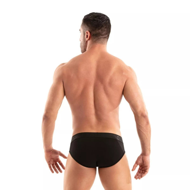 TOF PARIS Access Briefs Unlined Front Pouch Soft Cotton Jacquard Brief Black 975