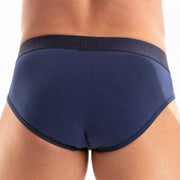 TOF PARIS Access Briefs Unlined Front Pouch Soft Cotton Jacquard Brief Navy 973