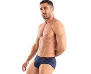 TOF PARIS Access Briefs Unlined Front Pouch Soft Cotton Jacquard Brief Navy 971