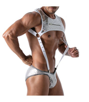 TOF PARIS Adjustable Suspender Only With Press Studs & Clips White O/S 371