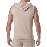 TOF PARIS Bamboo Sleeveless Hoodie Hypoallergenic French Terry Beige Tank 502