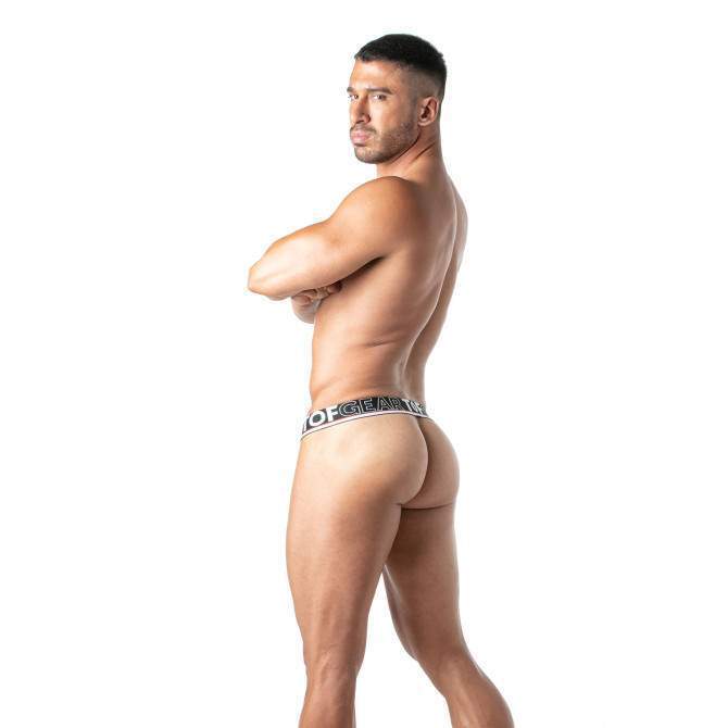 TOF PARIS Champion Stringless Thong Soft Cotton Generous Pouch Jaquard Yellow 70