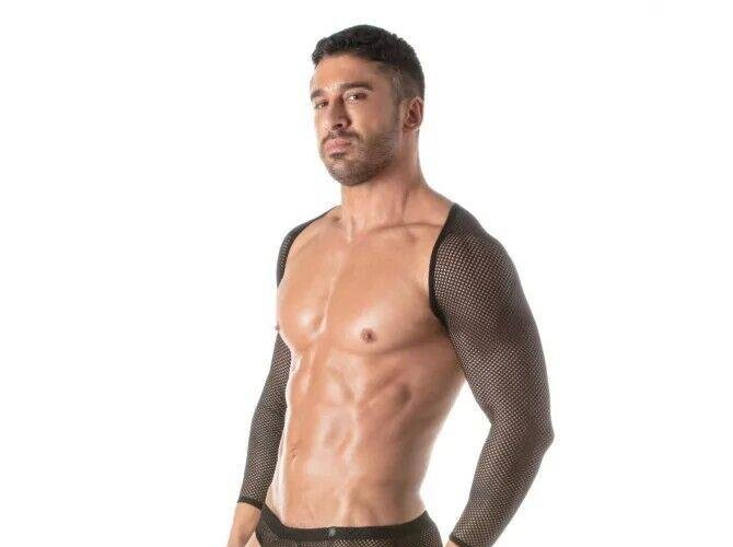 TOF PARIS Circuit Fishnet Bolero Soft Elastic Edge Mesh Black 882