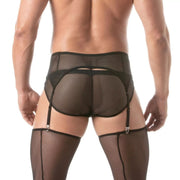 TOF PARIS Circuit Fishnet Garter Belt Set Mesh Black 893