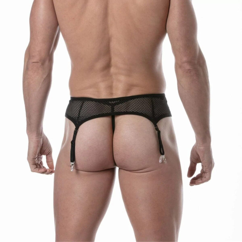 TOF PARIS Circuit Fishnet Garter Belt Set Mesh Black 895