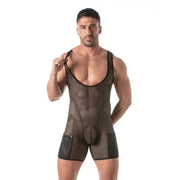 TOF PARIS Circuit Fishnet Wrestling Body transparent Mesh Bodysuit Black1