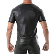 TOF PARIS Fetish T-Shirt Faux Leather Stretch Shirt Black 443
