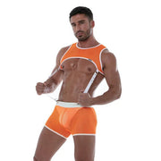 TOF PARIS Fluorescent Mesh Harness Neon Orange Contrast Straps 172